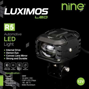 LAMPU TEMBAK SOROT LASER LED SPOT SHL 9NINE LUXIMOS R5 38 WATT EXTREME BRIGHT 2 WARNA