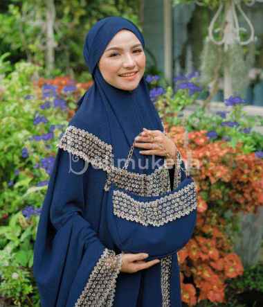 Mukena Dewasa Airflow Premium 3in1 Safeea Navy