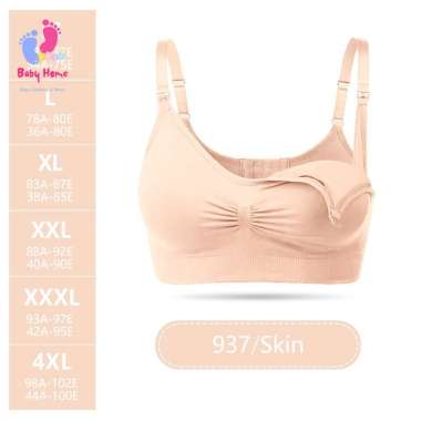 Bra Menyusui Jumbo Kancing Depan Tanpa Kawat Bh Menyusui Bahan Katun S(30-32)65-70A-E Kulit