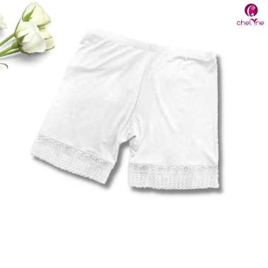 Chelyne CD Short Wanita Pendek N823 Celana Hotpants Bahan Kaos Spandex Renda Jumbo - Big Size XL-XXX
