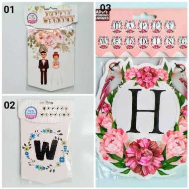 Banner Happy Wedding/Bunting Flag/Banner Flag Nikah 3