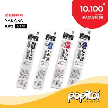 ZEBRA Sarasa RJF3 Gel Pen REFILL 0.3 mm Isi Ulang Pulpen GREEN-BLACK