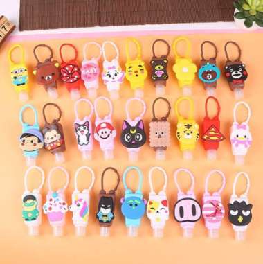 Botol Refill Hand Sanitizer Gantung Karakter Tempat Penyimpanan Cairan Sanitizer Cartoon Gantungan H