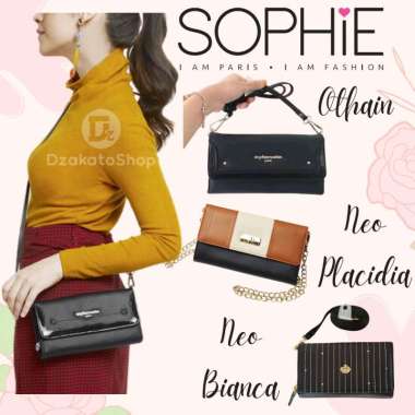 Dompet Cewek Clutch Sophie Martin Paris Othain Hitam Neo Bianca Neo Placidia Coklat Wanita Kekinian
