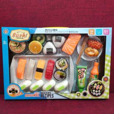 mainan makanan sushi set masak masakan Multicolor