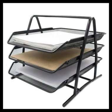 rak dokumen kertas elevated letter tray 3 susun besi Multicolor