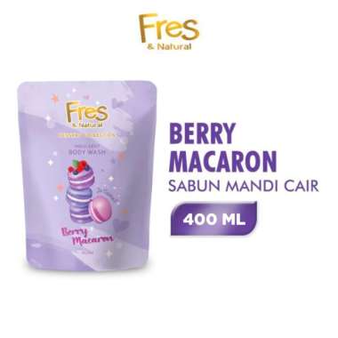 SMG/JOG/SOLO - FRES & NATURAL Sabun Mandi Cair Berry Macaron Pouch Refill [400 mL]