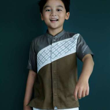 baju koko anak MEZURA OLIVE KIDS bisa couple ayah dan anak Based Information Multicolor