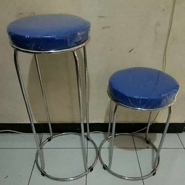 ( GRATIS ONGKIR ) KURSI BULAT / KURSI OREO / KURSI CAFE / KURSI BAR STAINLESS TINGGI 65 CM PUTIH