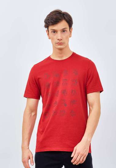 MANZONE Kaos Pria Lengan Pendek CV-WASH - RED RED XS