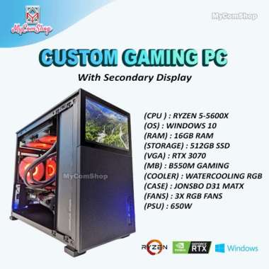 PC GAMING CUSTOM RYZEN 5 5600X 16GB RAM 512GB SSD RTX 3070 WIN 10 RGB