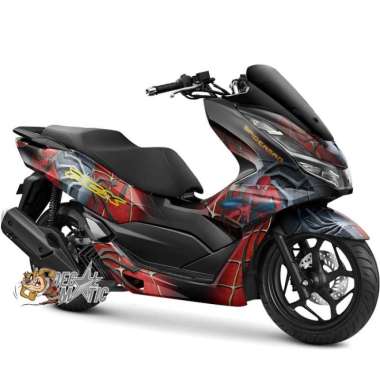 Decal Stiker Full Body Motor Honda PCX 160 / PCX150 Spiderman PCX160 MErah Hitam