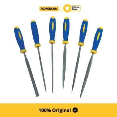 krisbow set alat kikir 16 cm 6 pcs - biru