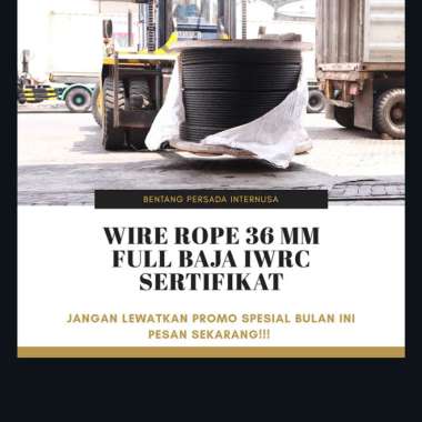 wire rope seling full baja 36 mm IWRC sertifikat