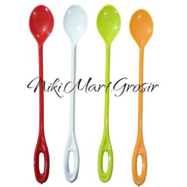 (1 Lusin) Sendok Teh Plastik Panjang / Sendok Es Plastik Panjang