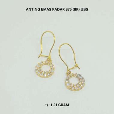 Anting UBS Emas Kadar 375 (8K) Estimasi Berat 1.21 Gram