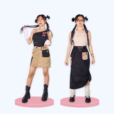 Gurls Club Cargo Skirt - Y2K Collin L Coklat