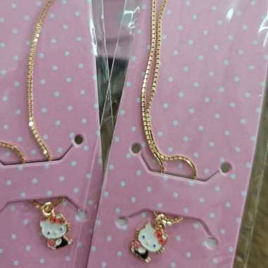 Kalung anak batita balita sanrio ubs hello kitty emas asli 375 pink Multivariasi Multicolor