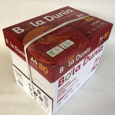 kertas HVS A4 80 gr Bola Dunia [1 box = 5 rim]
