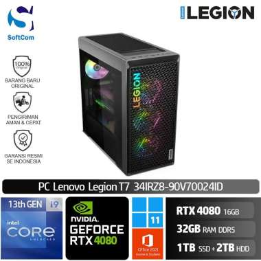PC Lenovo Legion T7 24ID PC Gaming[Core i9 13900KF/32GB/1TB SSD+2TB HDD/RTX4080 16GB/Win 11 Home + O