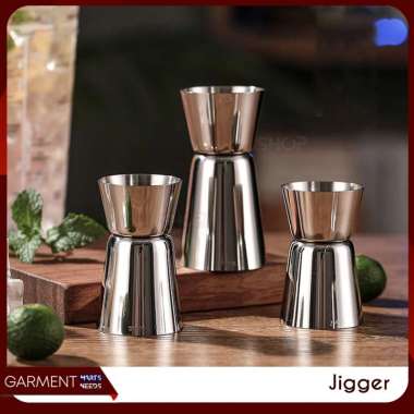 Jigger Stainless Steel Sirup Gelas Takar Gula Syrup Measuring Cup 15/30 25/50 ML NO BUBBLEWRAP 15/30