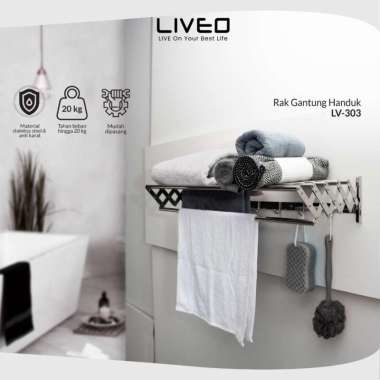 Liveo Jemuran Dinding Handuk Stainless Steel LV-303 / Wall Hanger