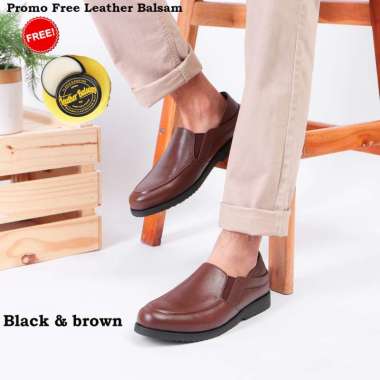 Mivasoo sepatu slip on pria sepatu loafer pria sepatu kerja pria sepatu kantor pria tanpa tali sepat