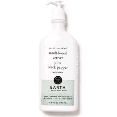 BATH & BODY WORKS BBW AROMATHERAPHY EARTH SANDALWOOD VETIVER BLACK PEPPER MOISTURIZING BODY LOTION 1