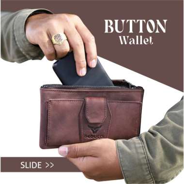 leather goods - Button wallet/Dompet Panjang PriaTrendy Kekinian HAVANA CH