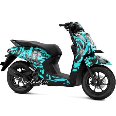 Stiker Full Body Decal Motor Honda Genio 2018 - 2023 Lady Rose 2 Cyan