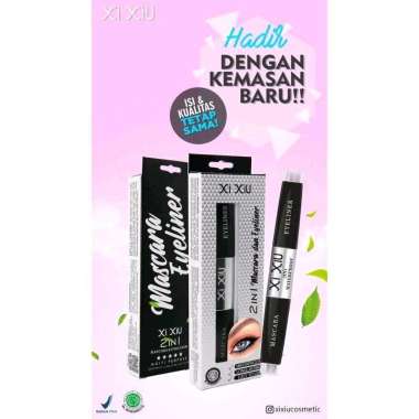 Xi Xiu Mascara dan Eyeliner 2in1 Black White Waterproof