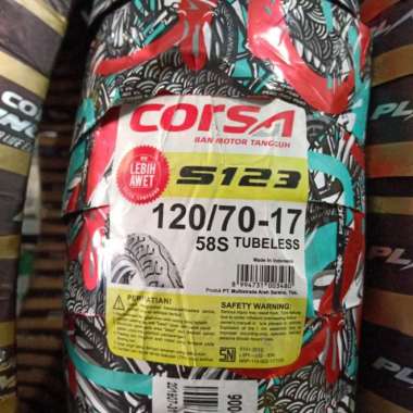 Ban Luar Motor 17 Ring Pelek 17 Corsa S 123 Tubeless 120/70-17