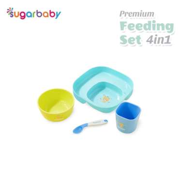Sugar Baby Premium Feeding Set 4in1/Tempat Makan Bayi/Alat Makan Bayi/Peralatan Makan Bayi/Perlengka