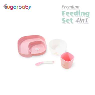 Sugar Baby Premium Feeding Set 4in1/Tempat Makan Bayi/Alat Makan Bayi/Peralatan Makan Bayi/Perlengka