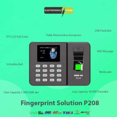 Mesin Absensi Fingerprint Solution P208 Absen Absensi Sidik Jari