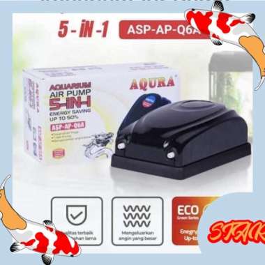 Aerator 2 lubang AQURA ASP AP Q 6 Q6 A Mesin gelembung udara aquarium