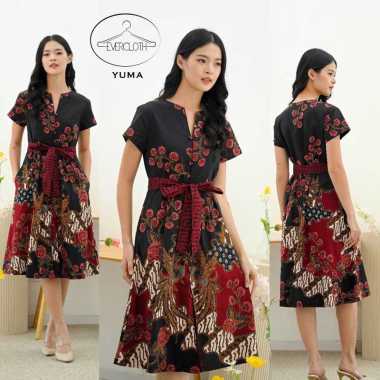 Evercloth Yuma Dress Batik Wanita Dress Wanita Terusan Batik Couple XL