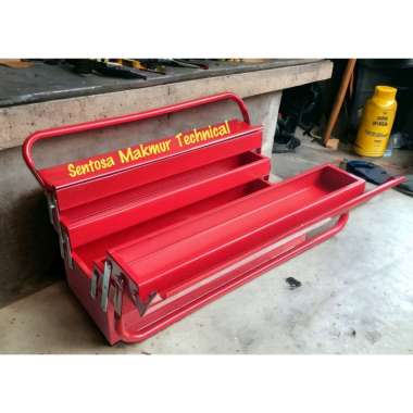 TJAP MATA Toolbox Tool Box Kotak Kunci Perkakas Besi 3 Susun Tingkat Merah