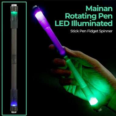 Mainan Rotating Pen Stick Pen Fidget Spinner LED Illuminated