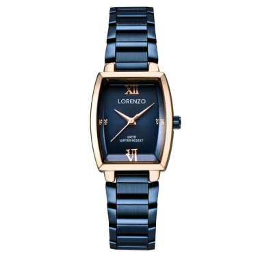 Jam Tangan Wanita Lorenzo 7060, Strap Tali Stainless Steel Biru