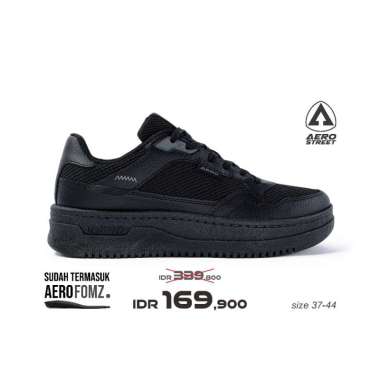 Aerostreet 37-44 Maximo Hitam Hitam Hitam - Sepatu Sneakers Casual 44