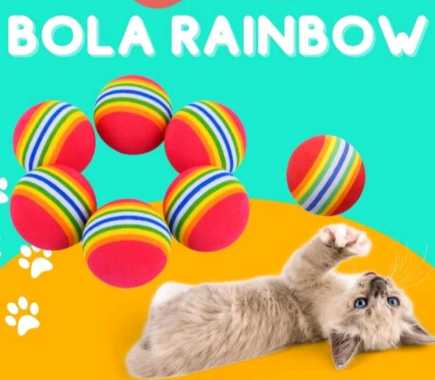 BOLA RAINBOW MAINAN KUCING