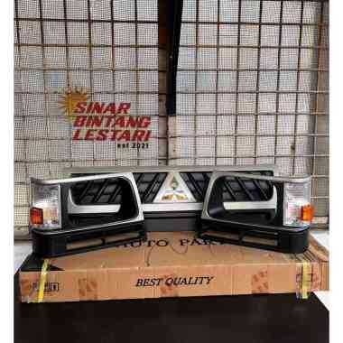 Grill Depan L300 Complete ( thn 2007 ) + Ring Corner + Logo Chrome EMGI