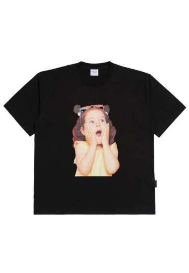 Tシャツ・カットソー ACME DE LA VIE BABY FACE CAT HUG GIRL SHORT SLEEVE 4BUK075 BABY FACE CAT HUG GIRL SHORT SLEEVE T-SHIRT BLACK - ACMÉ DE