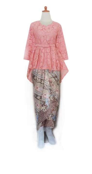 Setelan Keaya Aurora Brokat Modern Muslim Dan Aneka Warna Lainnya XL SET PEACH