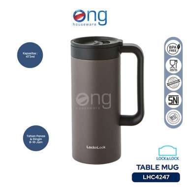 Locknlock Exclusive Gelas Cangkir Metro Table Mug Hot & Cool Tumbler 473 ml 473ml Lock n Lock LHC424