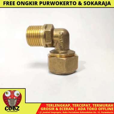 L20 x 1/2IN/JIOLING Knee Selang Pex Drat Luar Ke Pipa Kuningan
