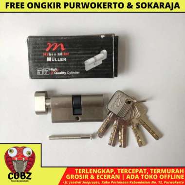 MULLER SILINDER CYLINDER ANAK KUNCI KNOP PUTAR + 5 KUNCI