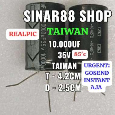 TAIWAN 10000uf35v 10000uf 35v 10000mk35v 10000uf 35v 10.000uf 10.000mk 10rb ELCO ELKO EKO ECO CAPASI