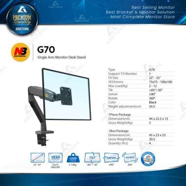 Bracket Monitor Meja North Bayou NB G70 Naik Turun Single Monitor